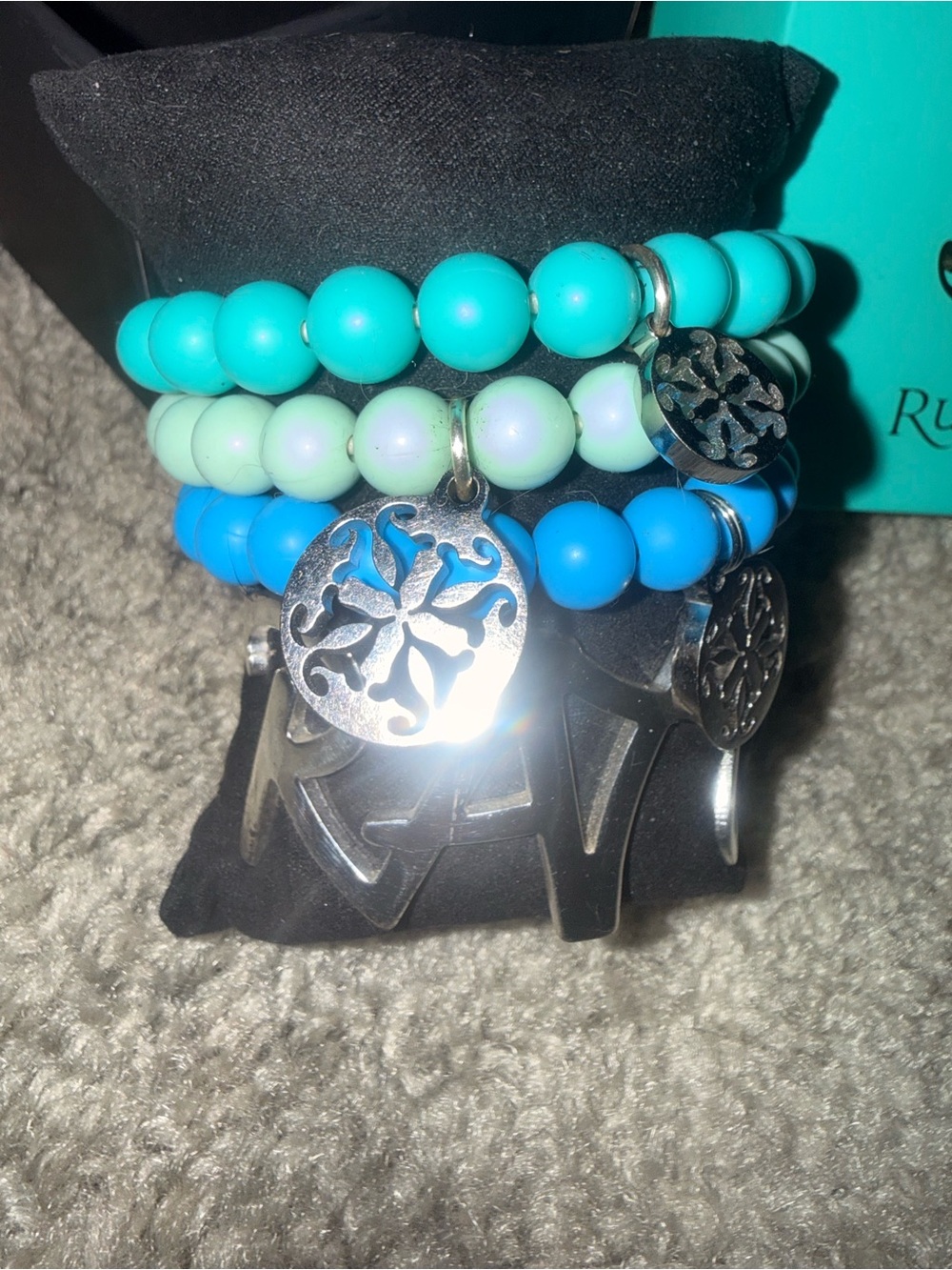 Turquoise & Aqua Beaded Bracelet Stack